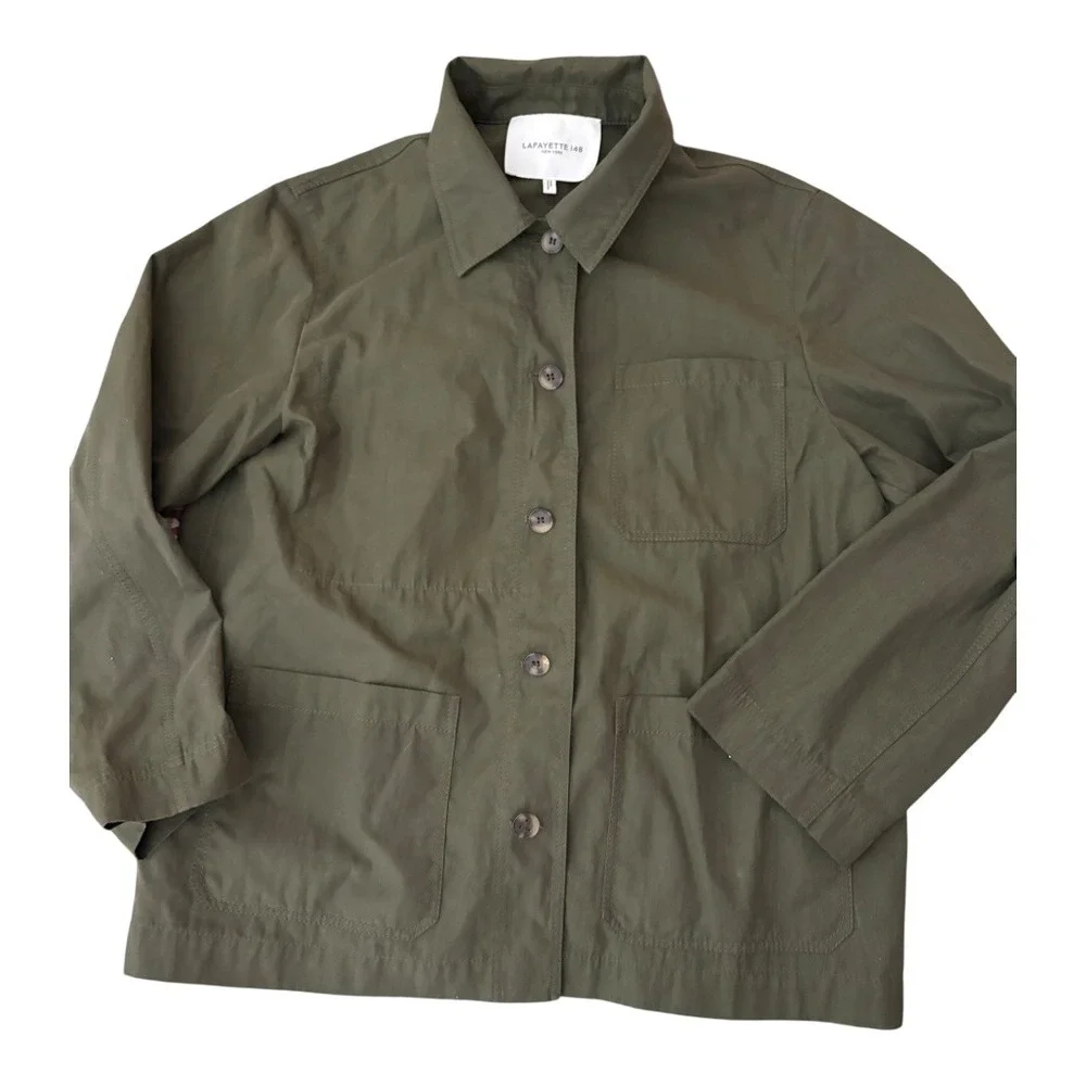 Lafayette 148 Amaris‎ Shirt Jacket SzM utility chore jacket - Picture 5 of 7